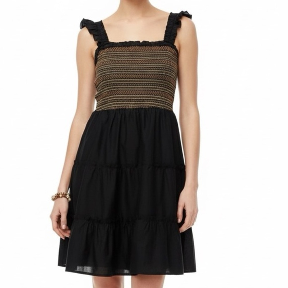 J. Crew Factory Smocked Tiered Mini Dress Size S
